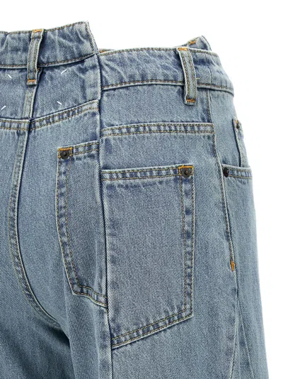 Maison Margiela Asymmetrical Waist Jeans In Light Blue