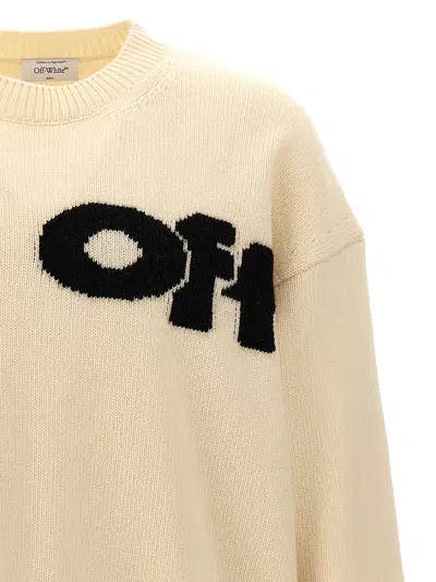 Shop Off-white Off White 'shared Logo' Sweater In White/black