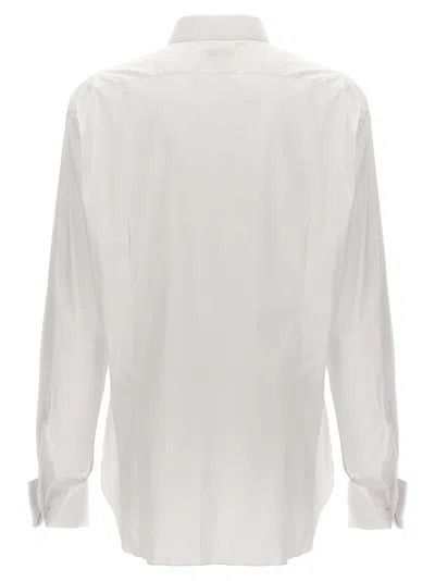 Barba Napoli Barba Poplin Shirt In 白色的