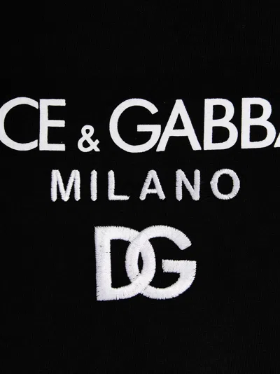 Dolce & Gabbana Jersey Round-neck T-shirt With Dg Milano Embroidery In Black