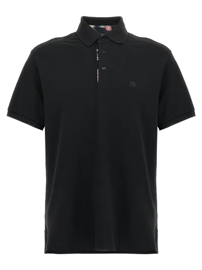 Shop Etro 'pegaso' Polo Shirt In Black