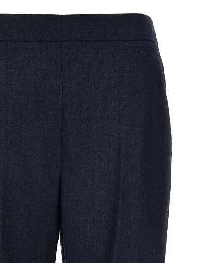 Stella Mccartney Navy Blue Wool Flannel Jogger In Blue