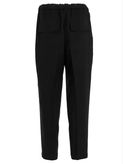 Jil Sander Navy Cotton Gabardine Tapered Trousers In 蓝色的