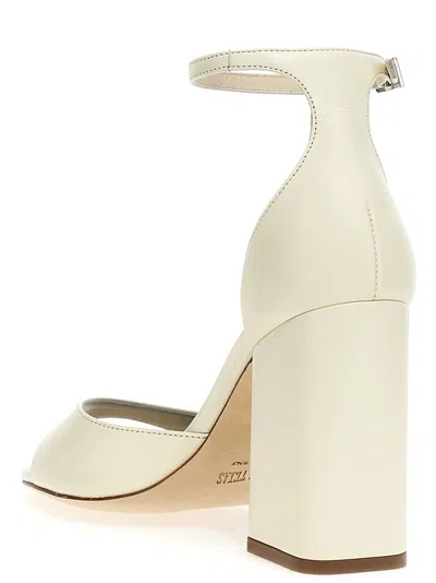 Paris Texas 100mm Fiona Leather High Heel Sandals In 白色的