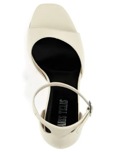 Paris Texas 100mm Fiona Leather High Heel Sandals In 白色的