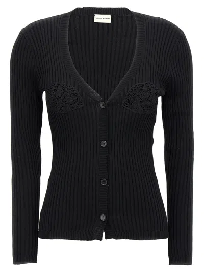 Magda Butrym '08' Crochet Knit Cardigan In Black