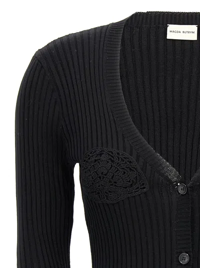 Magda Butrym '08' Crochet Knit Cardigan In Black