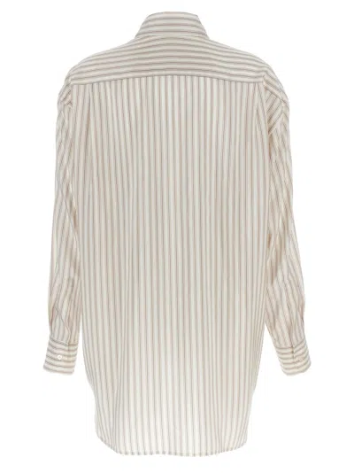 Etro Multicolor Logo Embroidery Striped Shirt In Multicolor