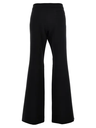 Moschino Flared High Waist Trousers With Front Crease In Black