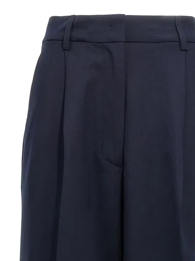 The Latest Thelatest Midnight Blue Wool Blend Trousers In Blue