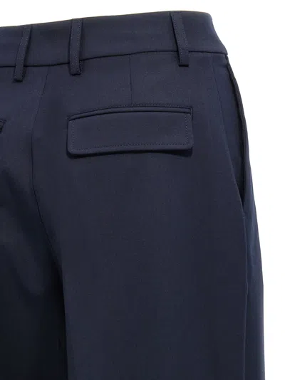 The Latest Thelatest Midnight Blue Wool Blend Trousers In Blue