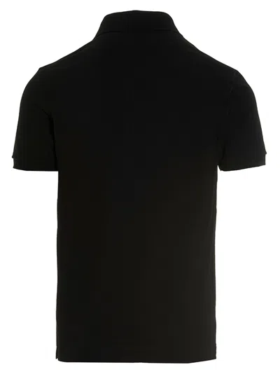 Dolce & Gabbana Dark Gray Logo Plaque Cotton Men Polo Shirt T-shirt In Black
