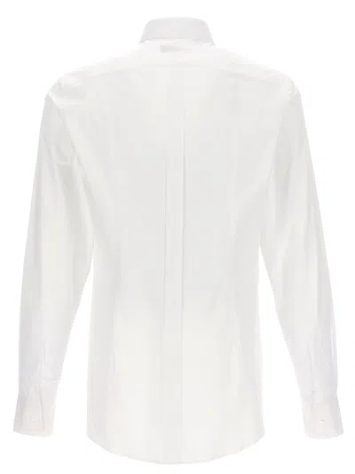 Dolce & Gabbana White Shirt With Classic Collar And Dropped Shoulders In Neutral