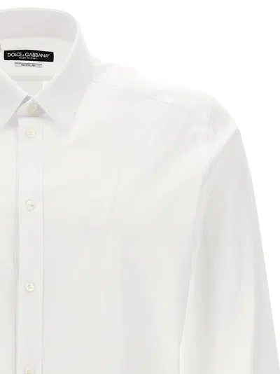 Dolce & Gabbana White Shirt With Classic Collar And Dropped Shoulders In Neutral
