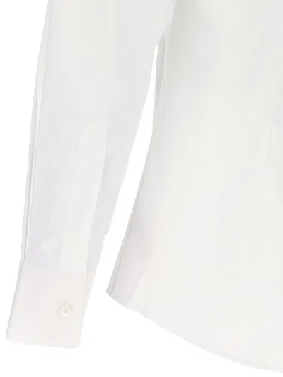 Dolce & Gabbana White Shirt With Classic Collar And Dropped Shoulders In Neutral