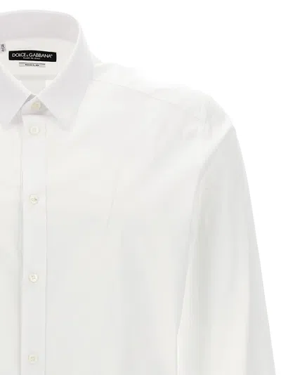 Dolce & Gabbana White Shirt With Classic Collar And Dropped Shoulders In Neutral