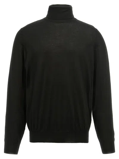 Shop Brunello Cucinelli Silk Cashmere Turtleneck Sweater In Black