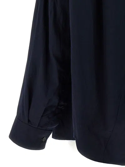 Dries Van Noten Collared Neck Long Sleeves Plain Pattern Blouse In Blue