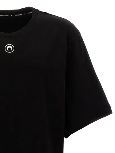 Shop Marine Serre Logo Embroidery T Shirt In Black