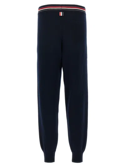 Thom Browne Rwb Stripe Detailed Drawstring Pants In Blue
