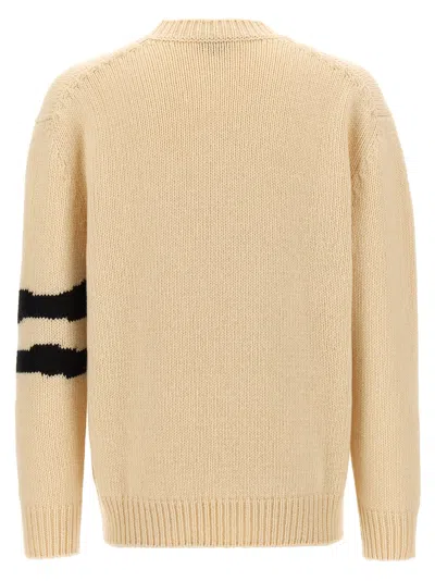 Alexander Mcqueen Man Beige Knitwear In White/black
