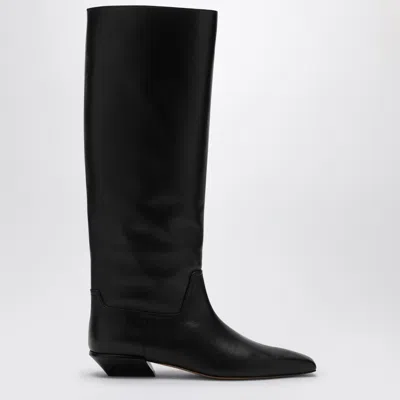 Paris Texas Leather Bettina Boots With Squared Toe In Black