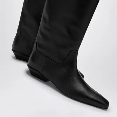 Paris Texas Leather Bettina Boots With Squared Toe In Black