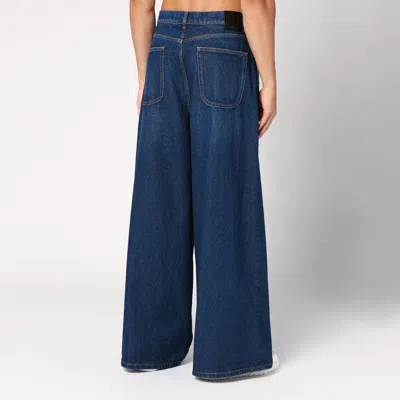 Off-white Blue Wide Denim Jeans In Multicolor