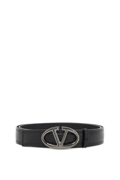 Shop Valentino Garavani "vlogo Belt The Bold Edition In Garnet In Black