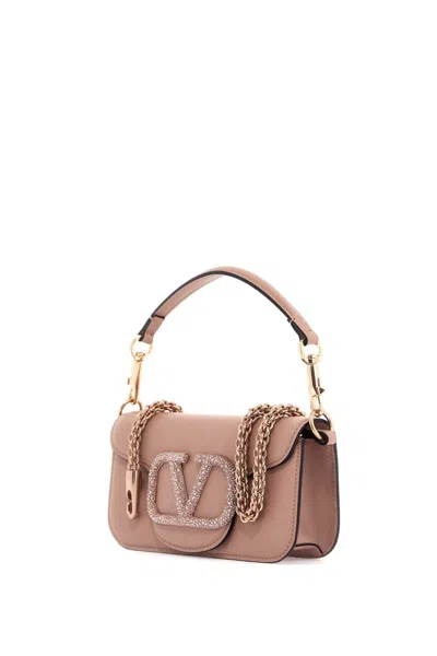 Shop Valentino Garavani Small Locò Bag With Swarovski In 中性