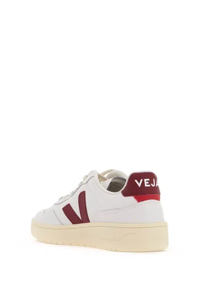 Veja V-90 Panelled Leather Sneakers In White