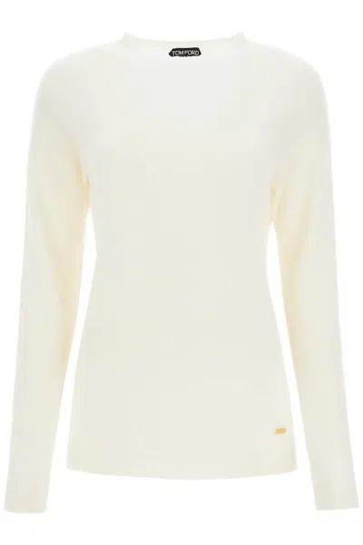 Shop Tom Ford Cashmere And Silk Pullover Set In White