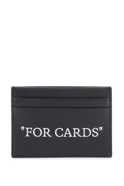 Shop Off-white Off White Bookish Card Holder With Lettering In 黑色的