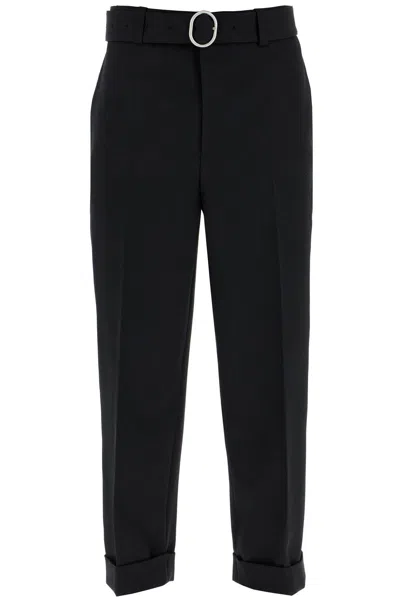 Shop Jil Sander Wool Pants With Belt. In Black