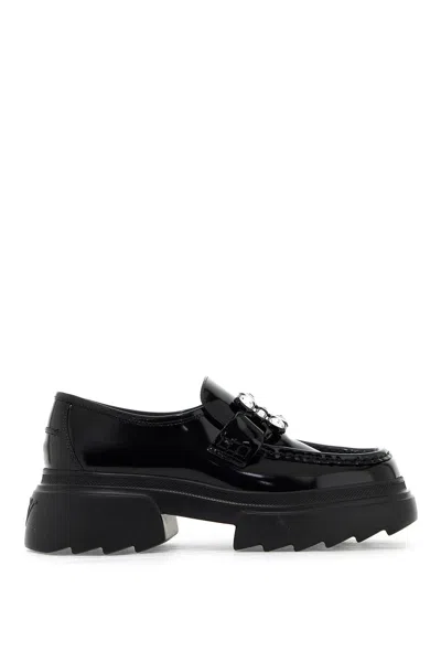 Shop Roger Vivier Wallaviv Patent Leather Loafers With Rh In Black