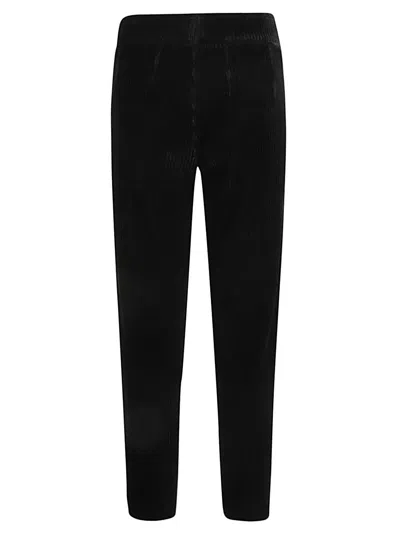 Avenue Montaigne Cropped Corduroy Trousers In Black