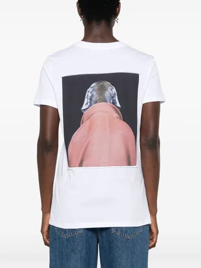 Shop Max Mara Printed Cotton T Shirt In Pink