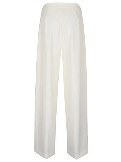 Erika Cavallini Semi Couture Wool Twill Amelia Trousers In White