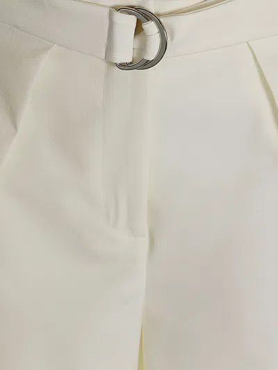 Erika Cavallini Semi Couture Wool Twill Amelia Trousers In White