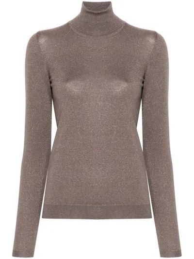 Shop Brunello Cucinelli Cashmere And Silk Blend Turtleneck Sweater In Beige