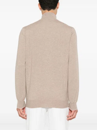 Shop Brunello Cucinelli Cashmere Zipped Cardigan In Dove Grey