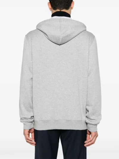 Brunello Cucinelli Cotton, Cashmere And Silk Fleece Zipped Topwear In Grey