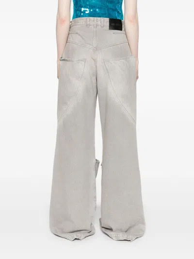 Attico Baggy Jeans With Pockets In Grey