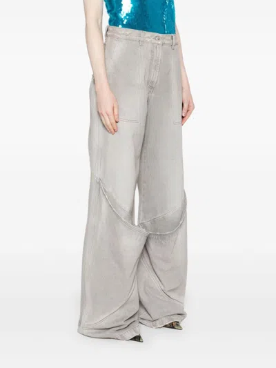 Attico Baggy Jeans With Pockets In Grey