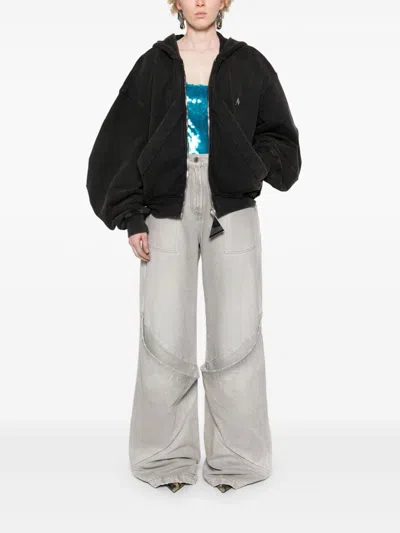 Attico Baggy Jeans With Pockets In Grey