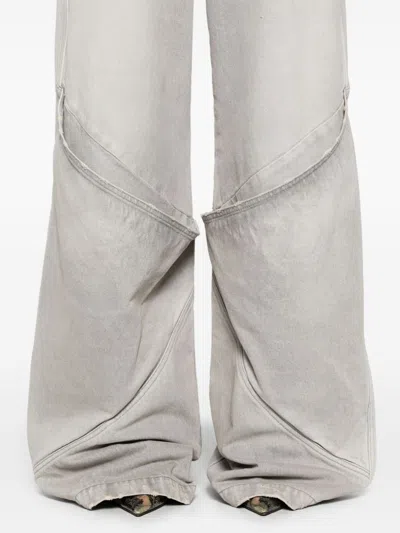 Attico Baggy Jeans With Pockets In Grey