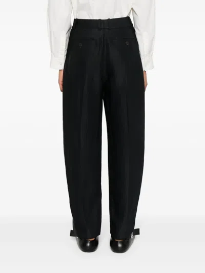 Studio Nicholson Pre Wool Wide Leg Trousers In Blue