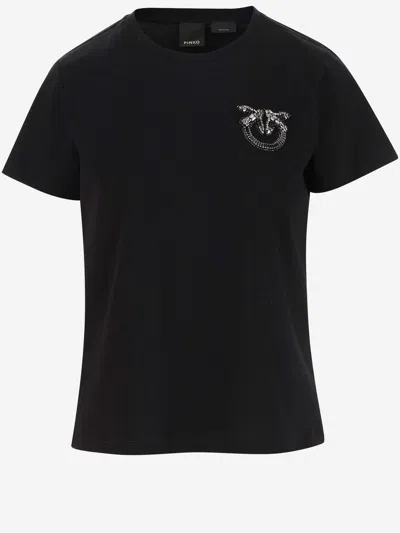 Shop Pinko Cotton T Shirt With Logo In Black