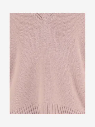 Shop Allude Wool And Cashmere Sweater In Pink