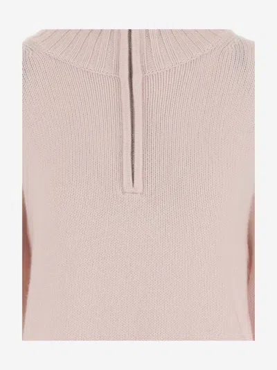 Shop Allude Wool And Cashmere Sweater In Pink